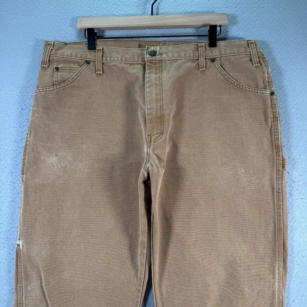 Vintage Dickies Canvas Carpenter Pants Mens 40x30 Brown Classic‎ Workwear Y2K